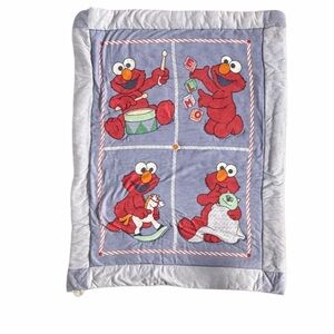 Vintage Elmo Crib Blanket Sesame Street Baby Quilt